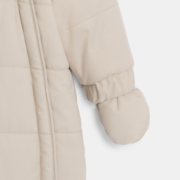 معطف أفرول مبطن ودافئ، بلون البيج للرضع من كلا الجنسين